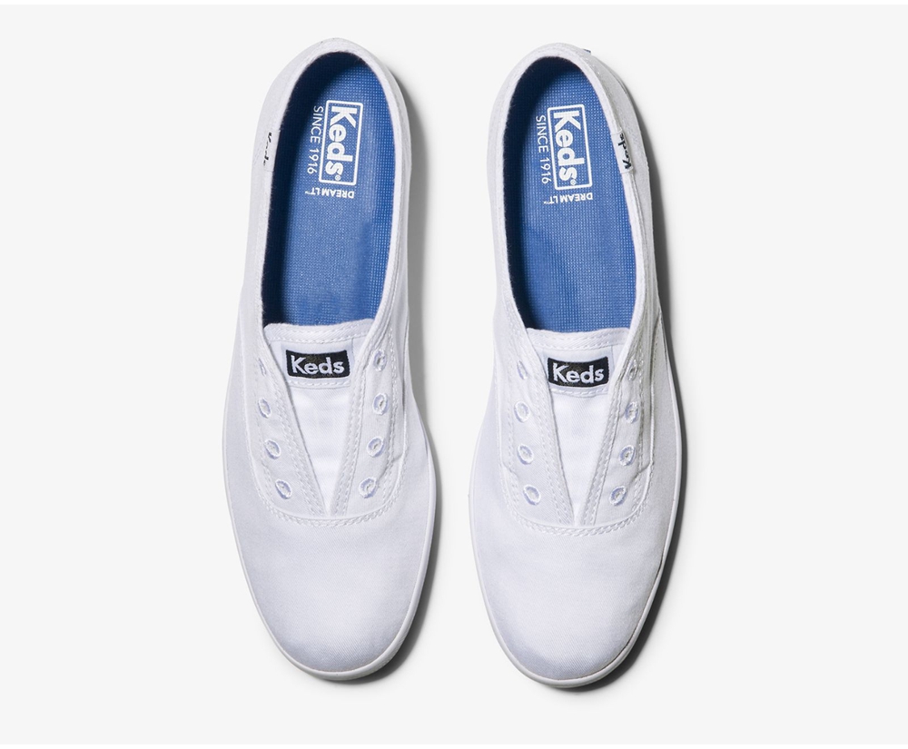 Slip On Γυναικεια - Keds Chillax Basics - Λευκα - AMWBK9036